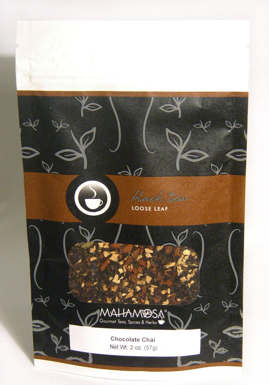 Mahamosa Chocolate Chai Tea 2 oz - Black Chai Tea Loose Leaf (Looseleaf) (with chocolate, cinnamon, crushed cardamom, ginger)