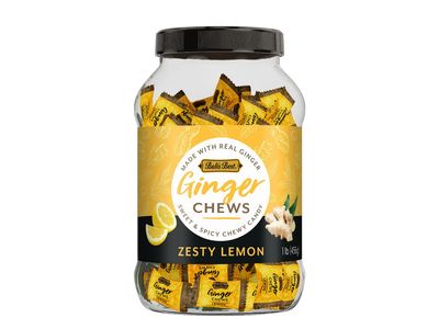 Bali&#39;s Best Ginger Chews - Zesty Lemon Flavor (1lb Jar) 100% Real Ginger &amp; Natural Flavors, Sweet Spicy Chewy Ginger Candies, Great snacks for sharing and gift baskets