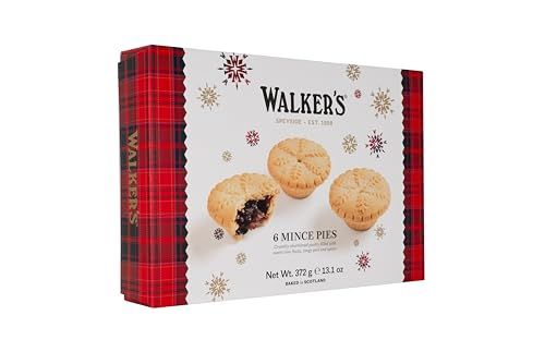 Holiday Mini Mincemeat Tarts - 1 Box, 6 Pieces Luxury Mincemeat Inside, 13.1 Ounce | Buttery Pie Pastry | Perfect Pie for Holidays, Birthdays | by Walkers