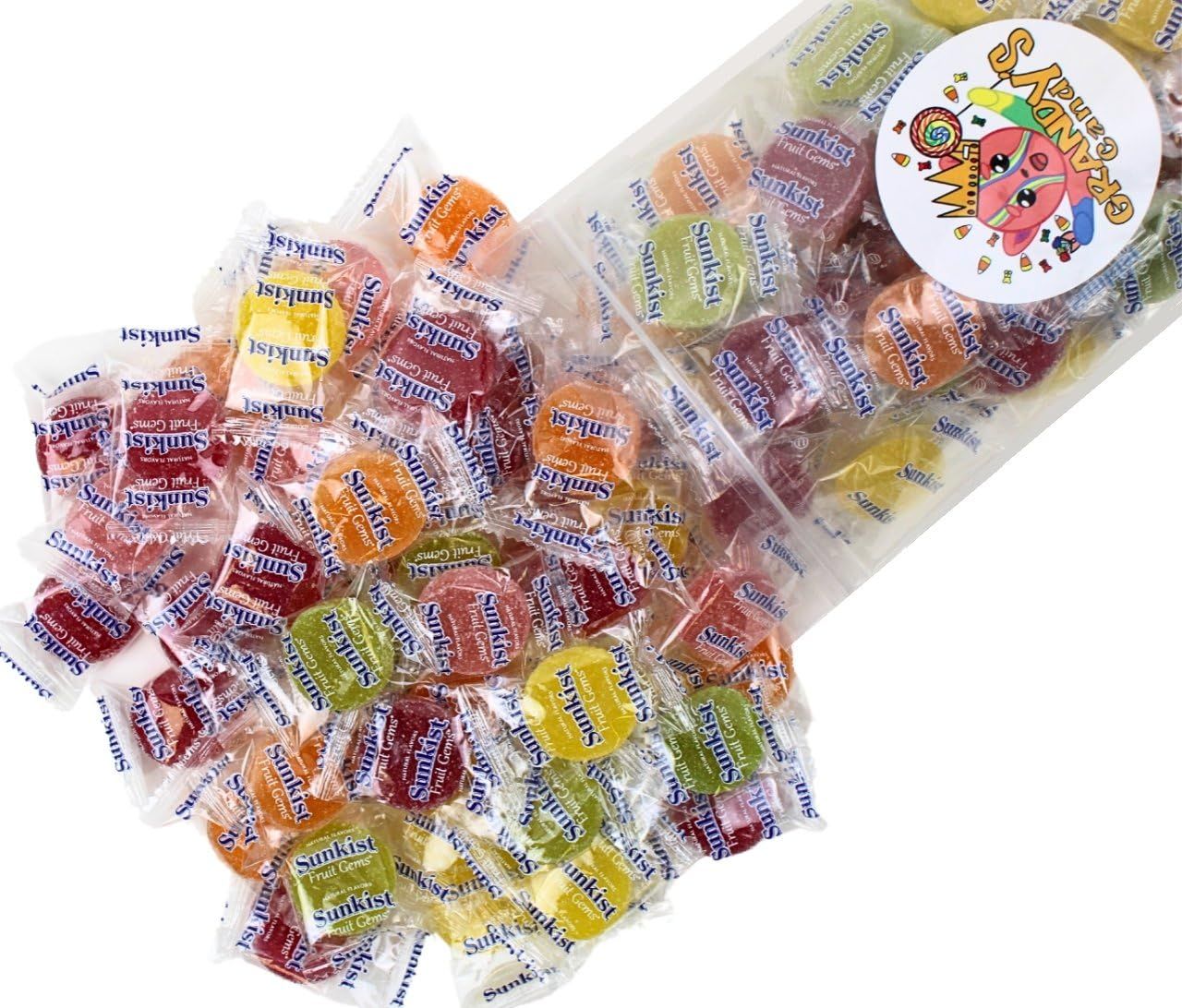 Sunkist Fruit Gems, Individually Wrapped, Soft Sugar Dusted -Bulk- Candy (2 Pounds)