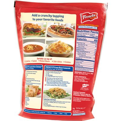 French's Original Crispy Fried Onions, 24 oz - One 24 Ounce Bag of Crunchy Fried Onions to Sprinkle on Salads, Potatoes, Chicken, Burgers and Green Bean Casseroles