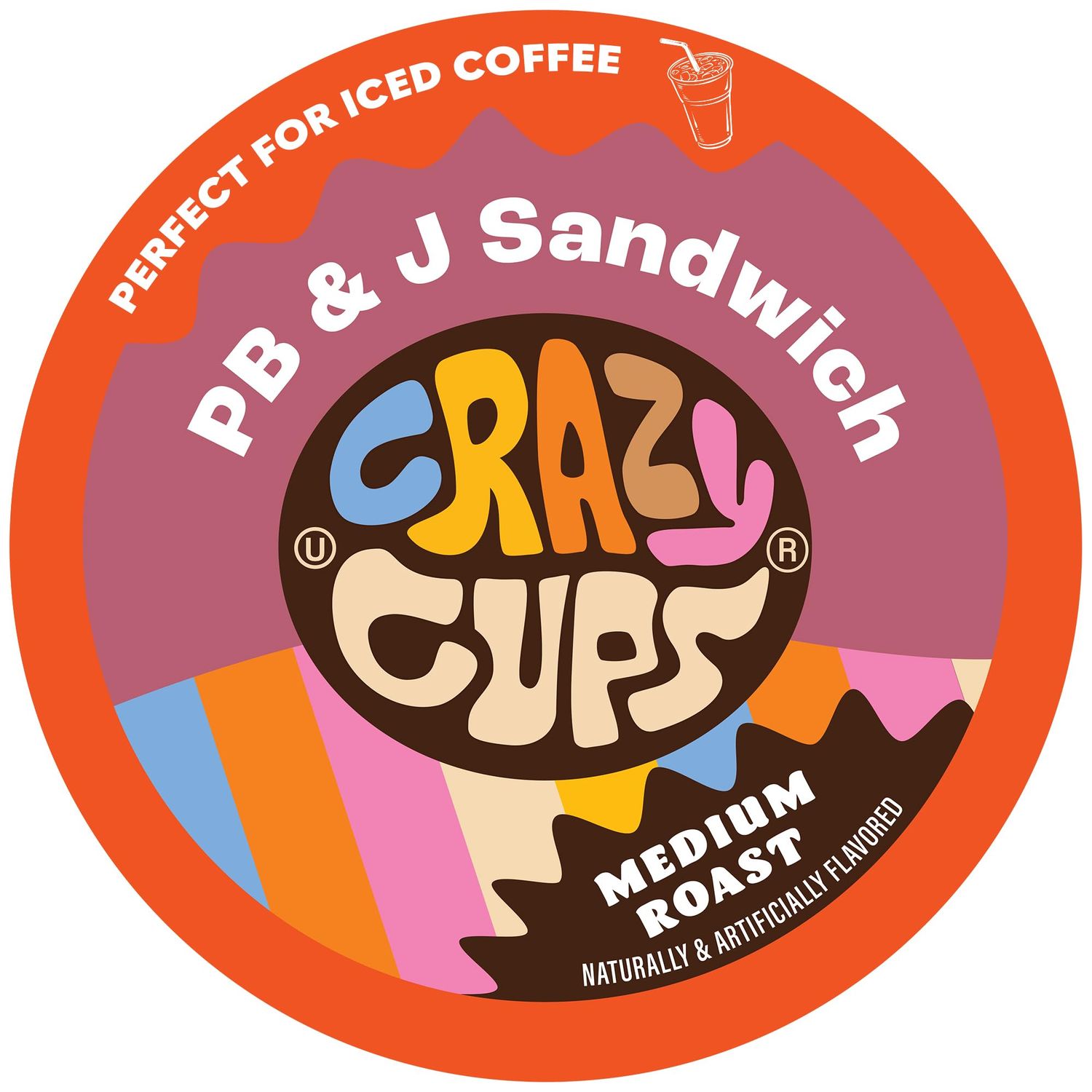Crazy Cups Flavored Coffee for Keurig K-Cup Machines, Peanut Butter &amp; Jelly Sandwich, Hot or Iced Drinks, 22 Single Serve, Recyclable Pods(Pack of 1)