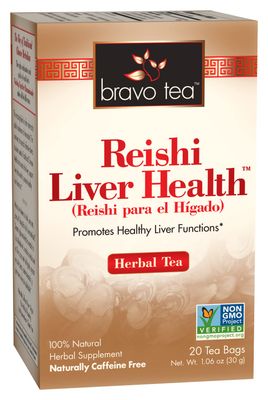 Bravo Tea Reishi Liver Health Herbal Tea Caffeine Free, 20 Tea Bags