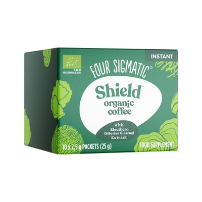 Organic Instant Coffee Powder by Four Sigmatic | Arabica Instant Coffee Singles with Cordyceps, Chaga and Eleuthero | Mushroom Coffee Instant Mix for Better Focus and Immune Support | 10 Packets