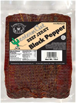 Buffalo Bills 18oz Black Pepper Western Cut Big Slab Beef Jerky (15 beef jerky slabs per bag)