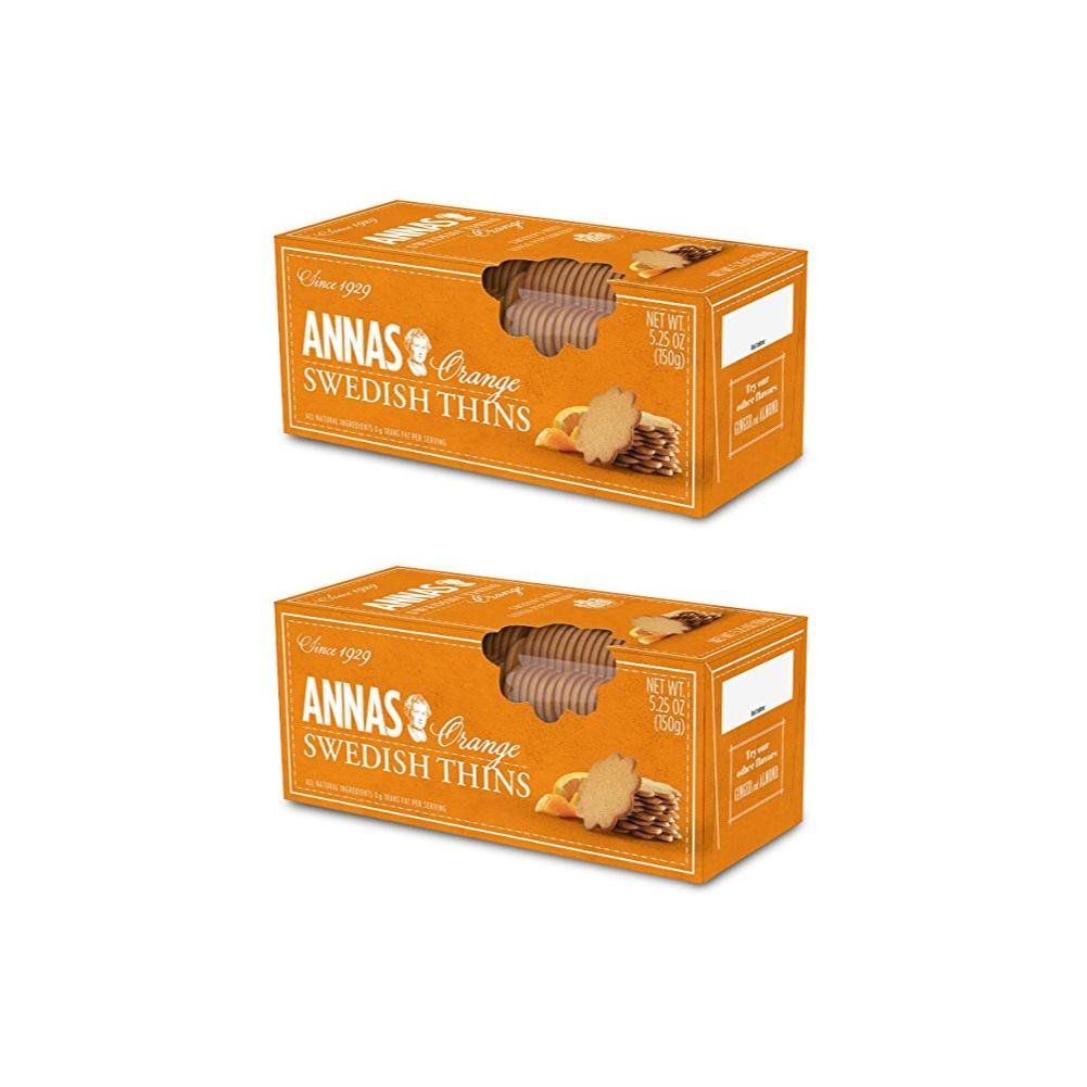 Anna&#39;s Orange Thins Swedish Cookies 5.25 Oz (Pack of 2)