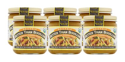 Better Than Bouillon Organic Roasted Chicken Base, Made with Seasoned Roasted Chicken, USDA Organic, Contains 38 Servings Per Jar 8 Ounce (Pack of 6)