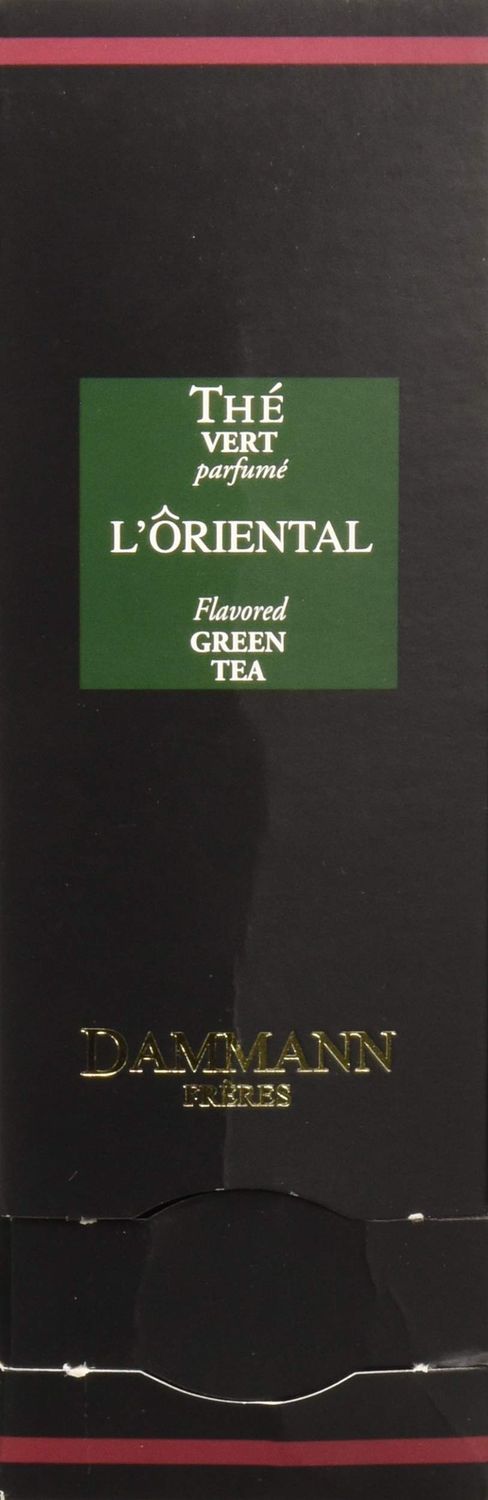 Dammann Freres Sachets, L&#39;Oriental Green Tea Bags, Premium Gourmet French Oriental Tea, Notes of Passion Fruit, Peach, Strawberry, Individually Wrapped, 24 Count (Single Pack)