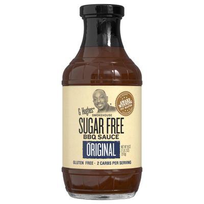 G Hughes Original Sugar Free BBQ Sauce - Sugar Free Barbecue Sauce, Keto BBQ Sauce, No Sugar BBQ Sauces, Gluten Free Barbecue Sauces, Sugar Free BBQ Sauce, Low Carb BBQ Sauce - 18 oz (1-Pack)