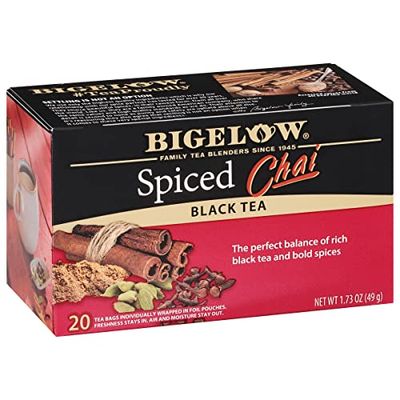 Bigelow Tea Spiced Chai Black Tea, Caffeinated Tea, 20 Count Box (Pack of 6), 120 Total Tea Bags