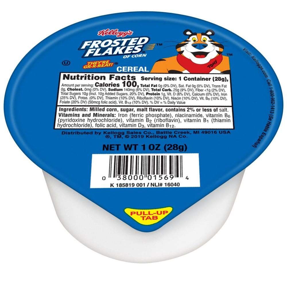 Kellogg&#39;s Frosted Flakes, Breakfast Cereal, Original, 1oz (96 Count)
