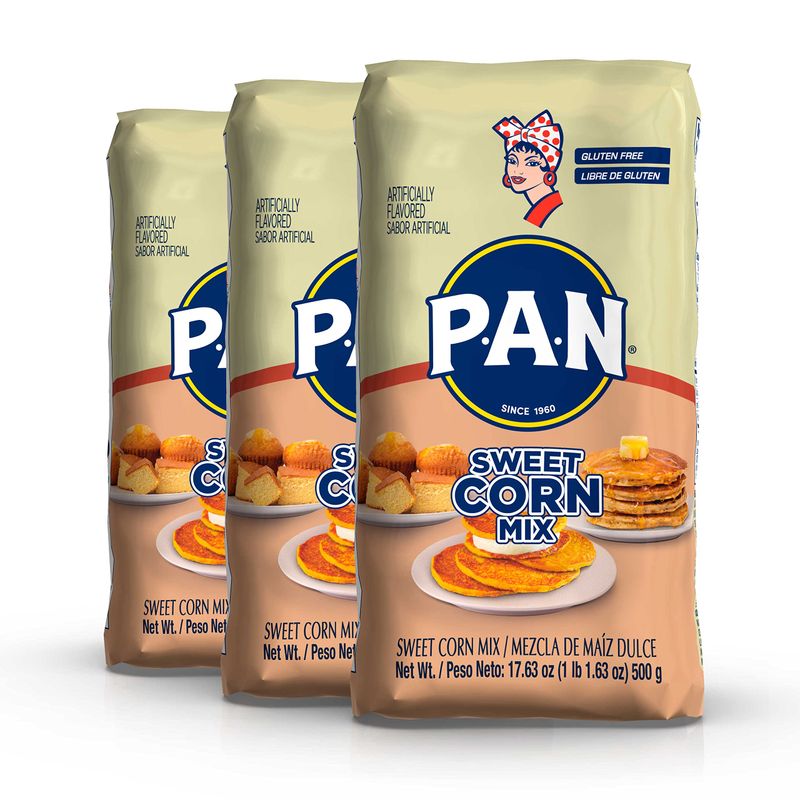 P.A.N. Sweet Corn Mix - Gluten Free Mixture for Cachapas (1.1 lb/Pack of 3)