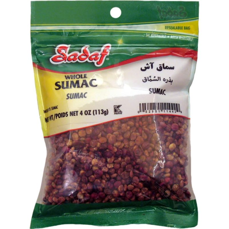 Sadaf Sumac Whole - Whole Sumac for Cooking and Food Seasoning - Sumac Seasoning - Traditional Middle Eastern Spice - Kosher - 4 Oz Resealable Bag