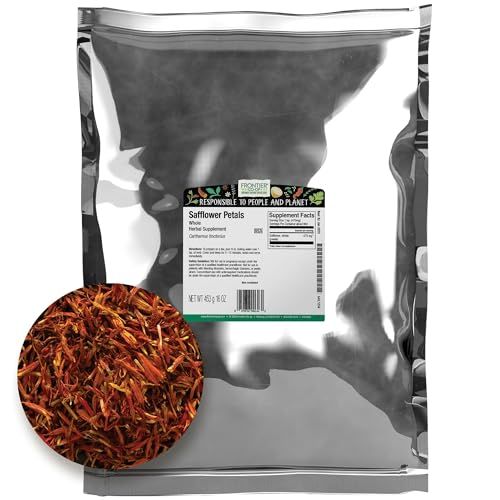 Frontier Co-op Safflower Petals Whole, Kosher | 1 lb. Bulk Bag | Carthamus tinctorius L.