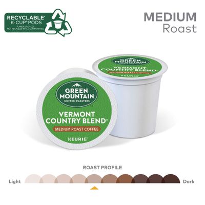 Green Mountain Coffee Roasters Vermont Country Blend Keurig Single-Serve K-Cup Pods, Medium Roast Coffee, 72 Count (6 Packs of 12)