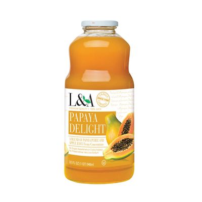 La-Co L&amp;A Papaya Delight Juice, 32-Ounce, 192.0 Fl Oz, (Pack of 6)