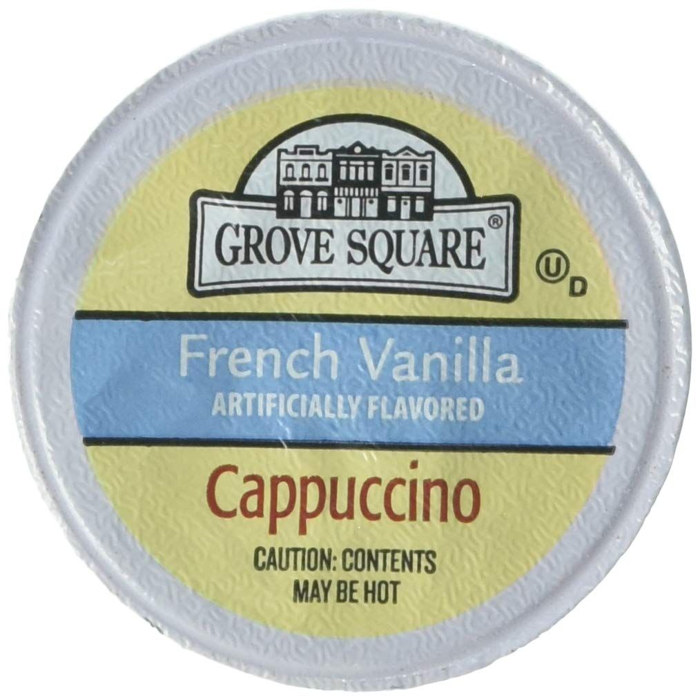 Grove Square Cappuccino Pods, French Vanilla, Single Serve, 50 Count (Pack of 1) - Packaging May Vary