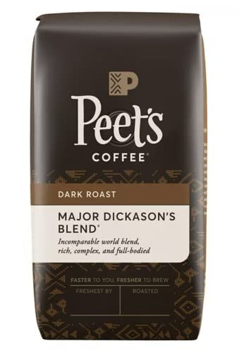 Peet&#39;s Coffee, Major Dickason&#39;s Blend, Dark Roast, Whole Bean 32oz (2 Pack)
