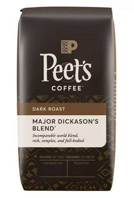 Peet&#39;s Coffee, Major Dickason&#39;s Blend, Dark Roast, Whole Bean 32oz (2 Pack)