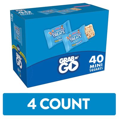 Rice Krispies Treats Mini Marshmallow Snack Bars, Kids Snacks, School Lunch, Grab N Go, Original (4 Boxes, 160 Bars)