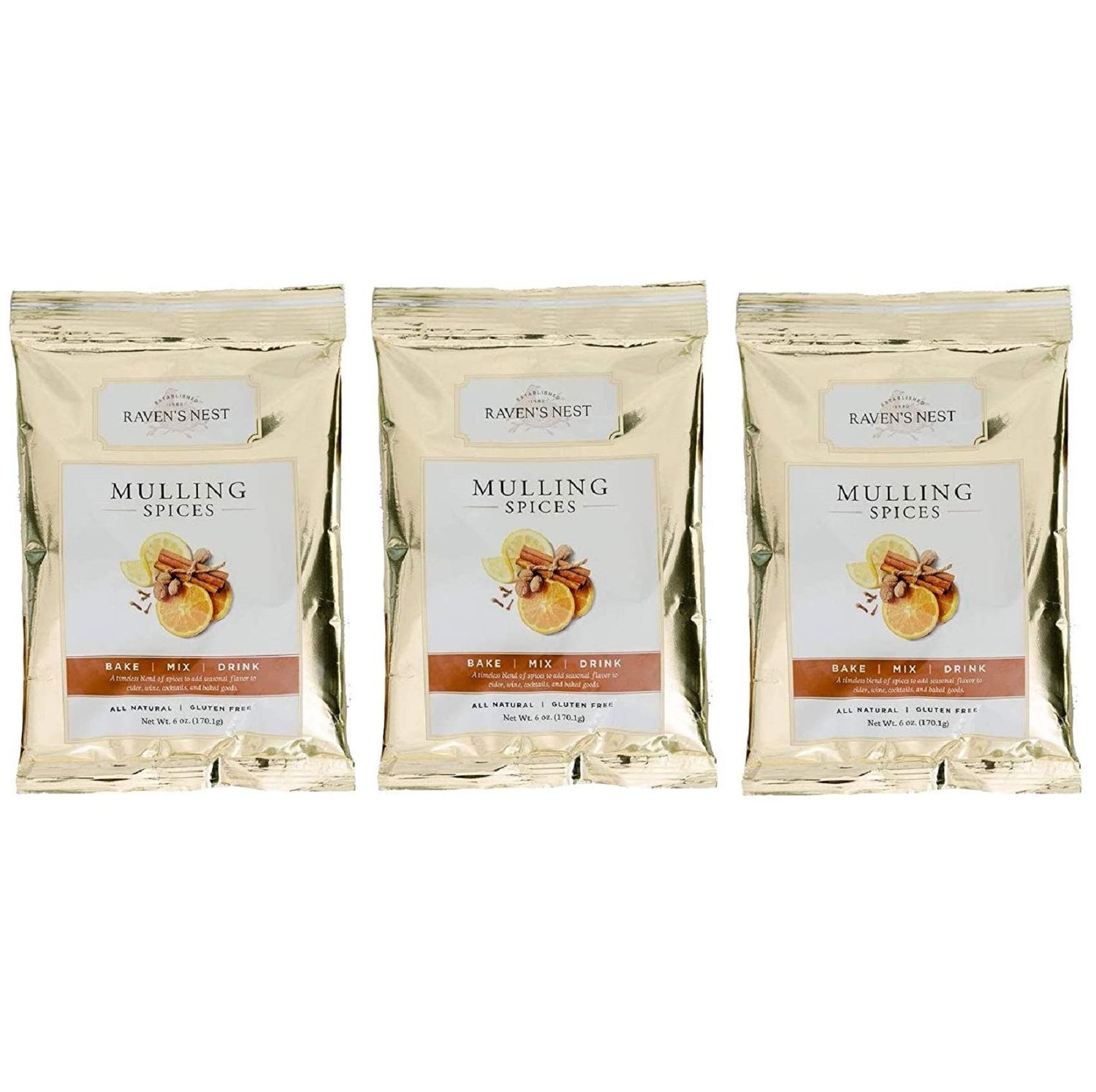 Raven&#39;s Original Mulling Apple Cider Spices - 6 Oz Package (Pack of 3)