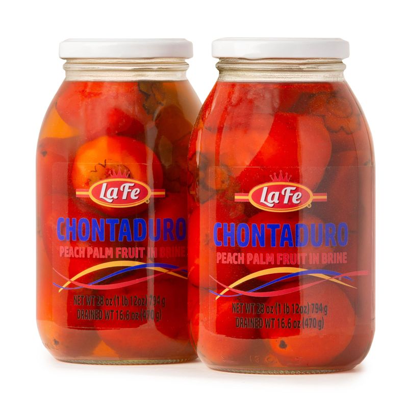 La Fe Chontaduro Peach Palm Fruit in Brine 28oz - 2 Pack - Columbian Superfruit - Chontaduro Colombiano en Salmuera