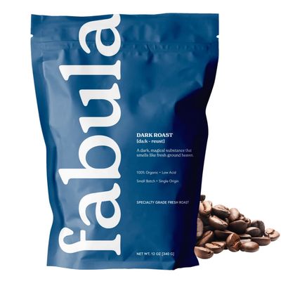 Fabula Coffee Dark Roast Whole Beans - Organic - Low Acid - Single Origin -Non GMO - Mold Free - 12 Ounces