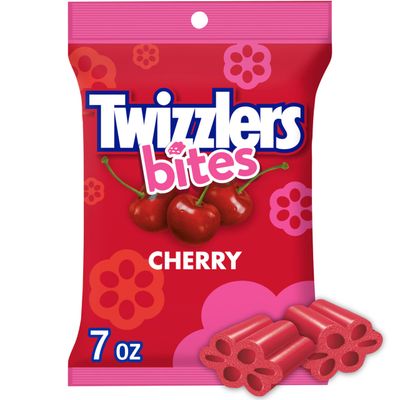 TWIZZLERS Bites Cherry Candy Bags, 7 oz (12 Count)
