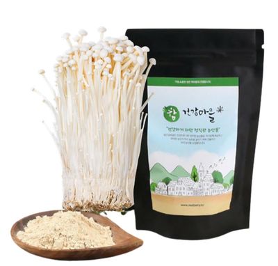 Organic Natural Korean Enoki Mushroom (flammulina velutipes), Enokitake Extract Powder-4.23Ounce (120g)