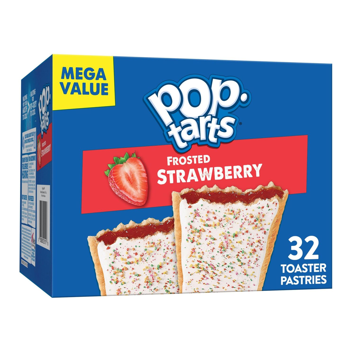 Pop-Tarts Toaster Pastries, Breakfast Foods, Kids Snacks, Family Pack, Frosted Strawberry (32 Pop-Tarts)