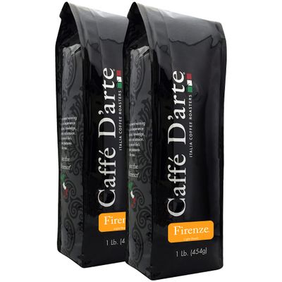 Caffe D&#39;arte Firenze Whole Bean Espresso Coffee, 1 Pound, Pack of 2
