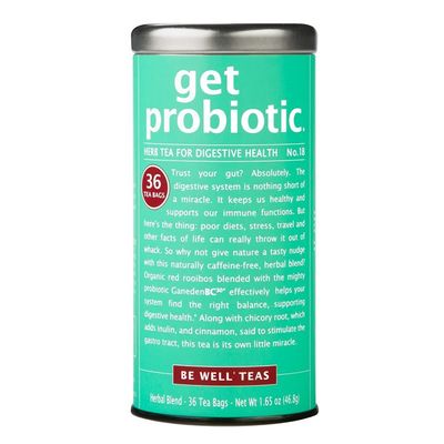 The Republic of Tea Be Well Teas No. 18, Get Probiotic Herbal Tea For Digestive Health, Tin of 36 Tea Bags