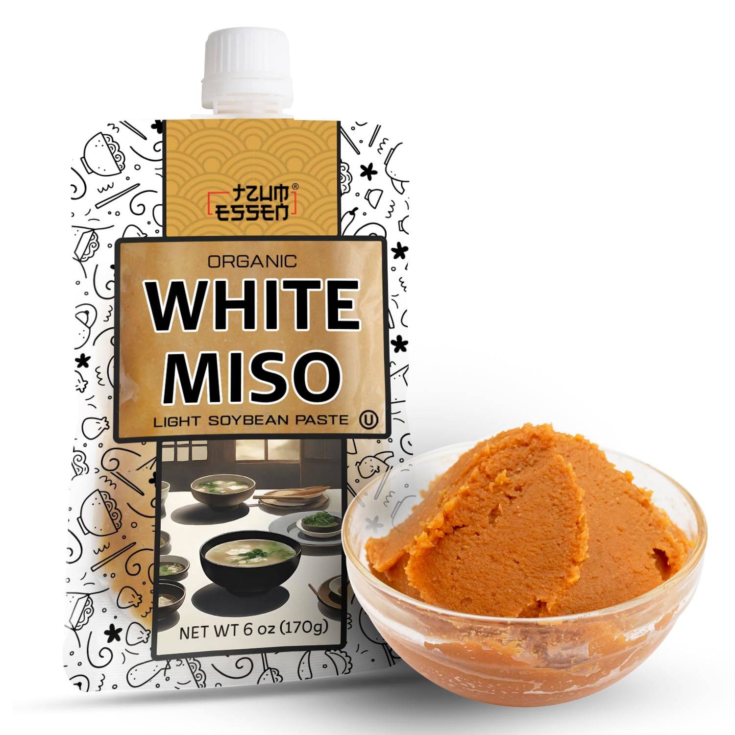 White Miso Paste (Shiro) Umami filled Soup base. Vegan, Kosher &amp; Gluten Free 170g | With Resealable cap