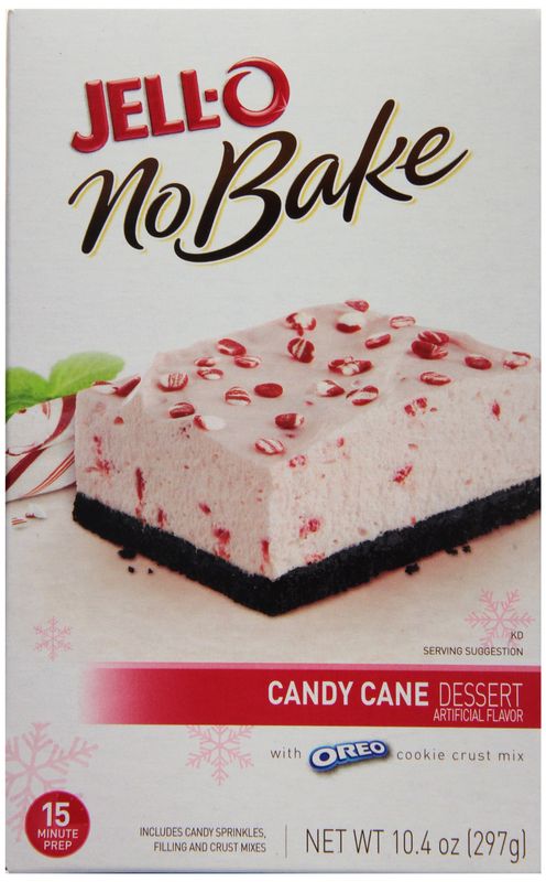 JELL-O No Bake Candy Cane Dessert, 10.4 Ounce