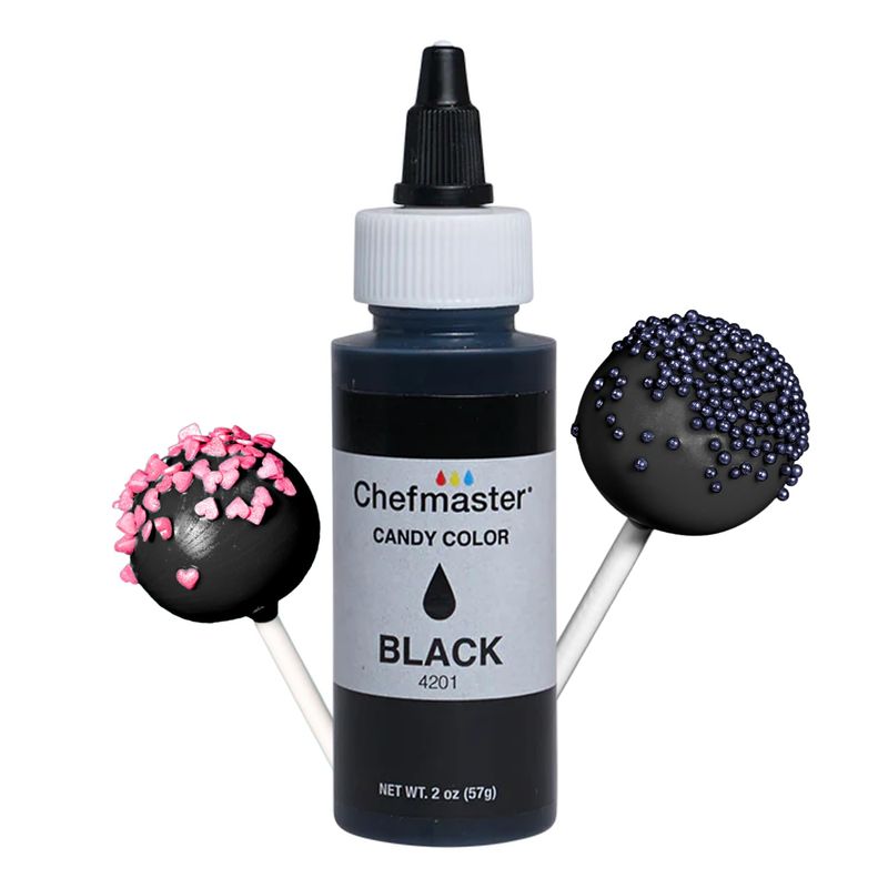 Chefmaster Black Candy Color | True-Tone Shades | Oil-Based | Professional-Grade Dye | Chocolate, Strawberries, Cake Pops | Decorating | Easy-to-Use | Manufactured in the USA | 2 oz