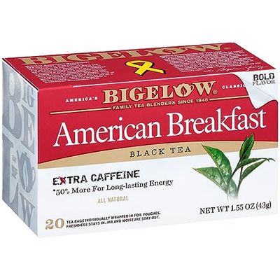 Bigelow Tea American Breakfast Black Tea Bags, Caffeinated Tea, 20 Count Box (Pack of 6), 120 Total Tea Bags Total
