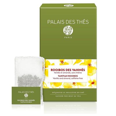 Palais des Ths - Rooibos des Vahins - Premium Gourmet Vanilla and Almond Flavored Caffeine-Free Rooibos Tea - 20 Count Biodegradable Tea Bags Box