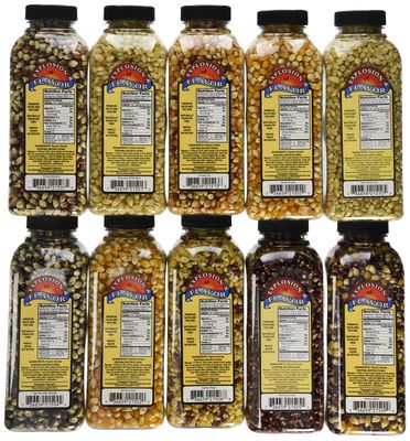 Gourmet Popping Corn - Case of 15 oz. bottles, A Variety Pack of 10 bottles