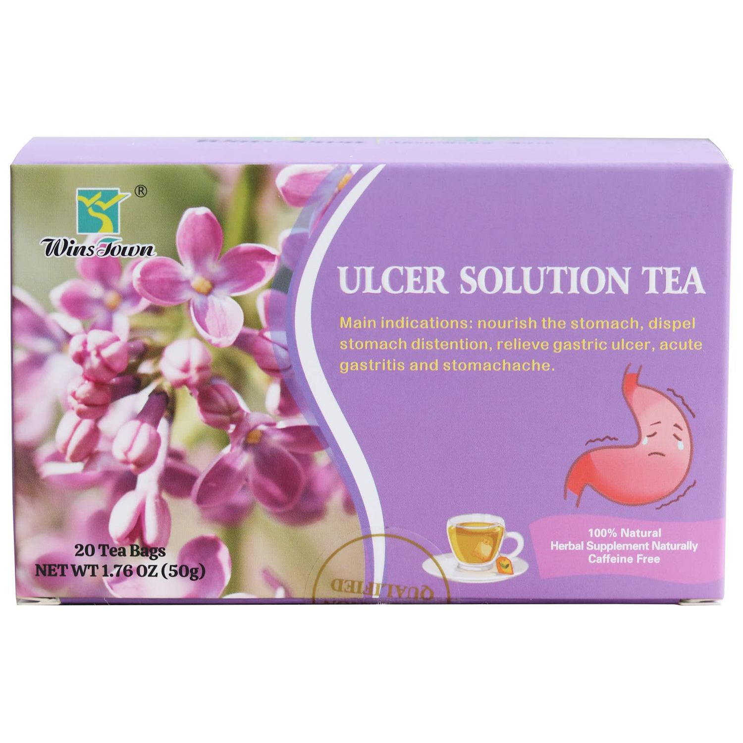 Wins Town Ulcer Solution Tea, Regulate Gastritis, Stomachache and Various Stomach Discomfort, 20 Teabags