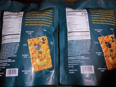 Trader Joe's Trail Mix Crackers with Mung Beans, Seeds, Cashews, Raisins &amp; Cheese - Great Snack - Perfect Texture! (2 Pack) 4.5oz Each