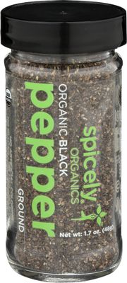 Spicely Organic Peppercorn Black Crushed (28 Mesh) - Glass Jar - Gluten Free - Non Gmo - Vegan - Kosher
