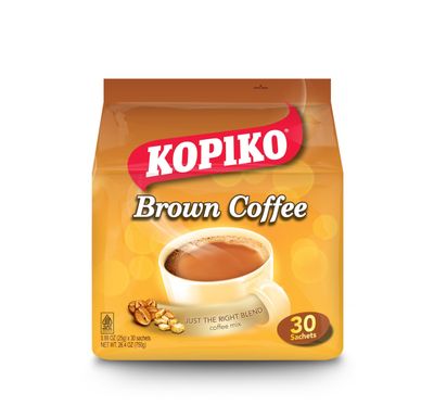 Kopiko Brown Instant Coffee Mix - The Irresistibly Delicious Coffee with Brown Sugar (0.88 OZ/25gr x 30 Coffee Packets)