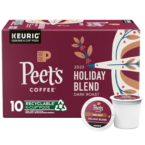 Peet&#39;s Coffee &amp; Tea, Coffee Holiday Blend Dark Roast Capsule 10 Count, 0.44 Ounce