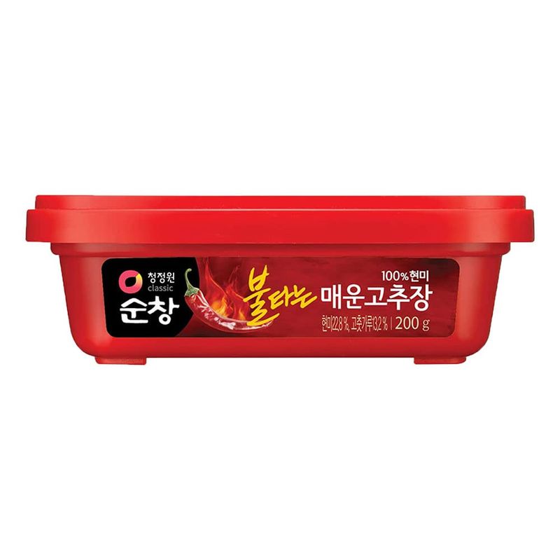 Chung Jung One O&#39;Food Extra Hot Gochujang 200g, Korean Red Chili Pepper Paste, Spicy, Sweet and Savory Sauce, Traditional Fermented Condiment, 100% Brown Rice
