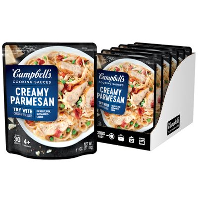 Campbell&#39;s Cooking Sauces, Creamy Parmesan Sauce, 11 Oz Pouch (Pack of 6)