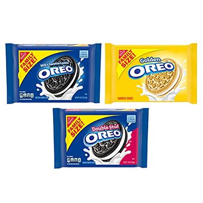 OREO Original, Double Stuff &amp; Golden Sandwich Cookies Variety Pack, Family Size, 3 Packs