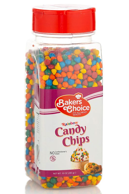 Rainbow Candy Coated Chocolate Chips - Dairy Free, Kosher - 10 oz. - Baker&#39;s Choice