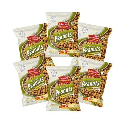 Jabsons Roasted Peanuts, Nimboo Pudina, 140g (Pack of 6)