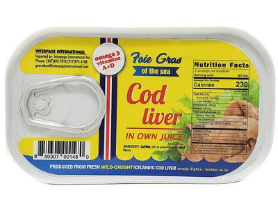 Foie Gras of the Sea Icelandic Cod Liver In Own Oil 4.3 oz (pack of 10) Wild Caught