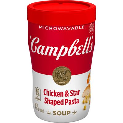 Campbell&#39;s Sipping Soup, Chicken Soup &amp; Star Shaped Pasta, 10.75 Ounce Microwavable Cup